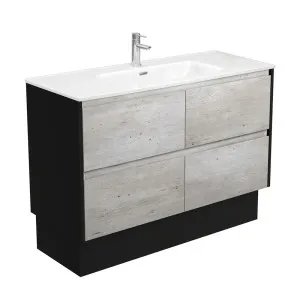 Joli Amato 1200 Industrial Vanity On Kick, Satin Black Panels by Fienza, a Vanities for sale on Style Sourcebook