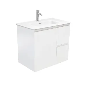 Joli Matte Fingerpull Satin White 750 Wall Hung Vanity by Fienza, a Vanities for sale on Style Sourcebook