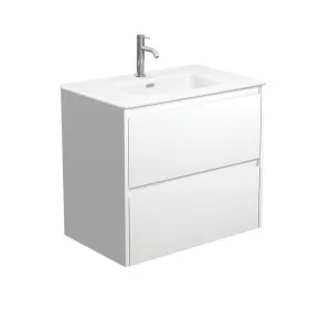 Joli Matte Amato Satin White 750 Wall Hung Vanity with Satin White Panels by Fienza, a Vanities for sale on Style Sourcebook