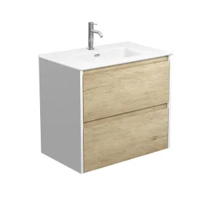 Joli Matte Amato Scandi Oak 750 Wall Hung Vanity with Satin White Panels by Fienza, a Vanities for sale on Style Sourcebook