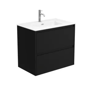 Joli Matte Amato Satin Black 750 Wall Hung Vanity with Satin Black Panels by Fienza, a Vanities for sale on Style Sourcebook