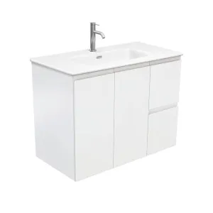 Joli Matte Fingerpull Satin White 900 Wall Hung Vanity by Fienza, a Vanities for sale on Style Sourcebook