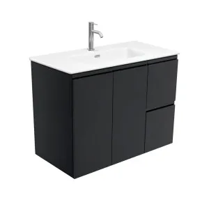 Joli Matte Fingerpull Satin Black 900 Wall Hung Vanity by Fienza, a Vanities for sale on Style Sourcebook