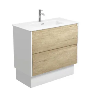 Joli Matte Amato Scandi Oak 900 Vanity On Kickboard with Satin White Panels by Fienza, a Vanities for sale on Style Sourcebook