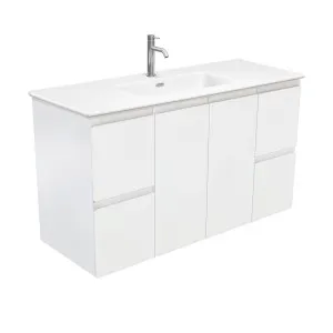 Joli Matte Fingerpull Satin White 1200 Wall Hung Vanity by Fienza, a Vanities for sale on Style Sourcebook