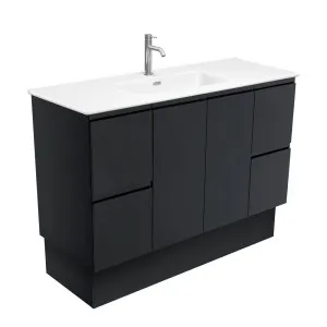 Joli Matte Fingerpull Satin Black 1200 Vanity On Kickboard by Fienza, a Vanities for sale on Style Sourcebook