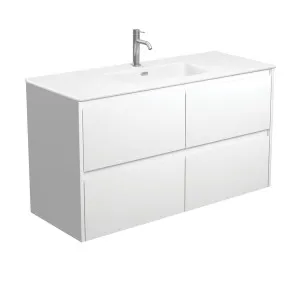 Joli Matte Amato Satin White 1200 Wall Hung Vanity with Satin White Panels by Fienza, a Vanities for sale on Style Sourcebook