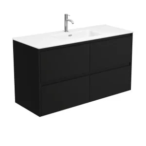 Joli Matte Amato Satin Black 1200 Wall Hung Vanity with Satin Black Panels by Fienza, a Vanities for sale on Style Sourcebook