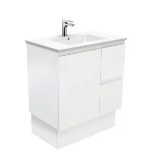 Dolce Fingerpull Satin White 750 Vanity On Kickboard by Fienza, a Vanities for sale on Style Sourcebook