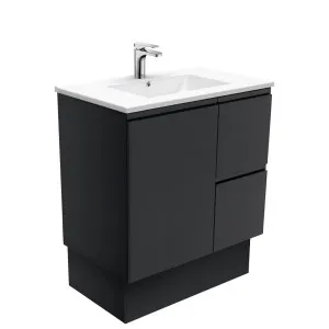 Dolce Fingerpull Satin Black 750 Vanity On Kickboard by Fienza, a Vanities for sale on Style Sourcebook