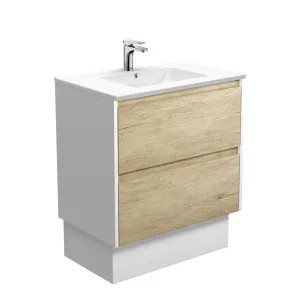 Dolce Amato 750 Scandi Oak Vanity On Kick, Satin White Panels by Fienza, a Vanities for sale on Style Sourcebook