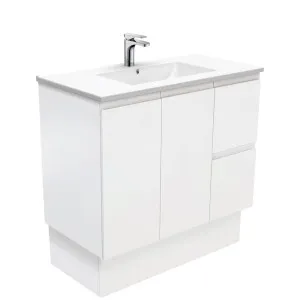 Dolce Fingerpull Satin White 900 Vanity On Kickboard by Fienza, a Vanities for sale on Style Sourcebook