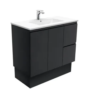 Dolce Fingerpull Satin Black 900 Vanity On Kickboard by Fienza, a Vanities for sale on Style Sourcebook