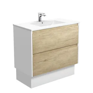 Dolce Amato 900 Scandi Oak Vanity On Kick, Satin White Panels by Fienza, a Vanities for sale on Style Sourcebook