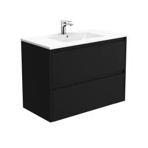 Dolce Amato 900 Satin Black Wall-Hung Vanity by Fienza, a Vanities for sale on Style Sourcebook