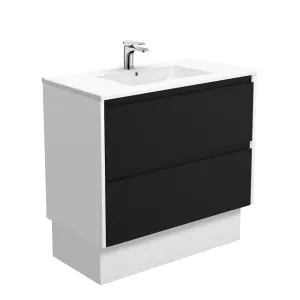 Dolce Amato 900 Satin Black Vanity On Kick, Satin White Panels by Fienza, a Vanities for sale on Style Sourcebook