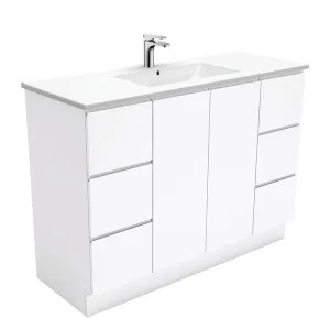 Dolce Fingerpull Gloss White 1200 Vanity On Kickboard by Fienza, a Vanities for sale on Style Sourcebook