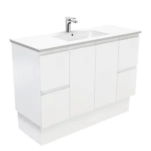 Dolce Fingerpull Satin White 1200 Vanity On Kickboard by Fienza, a Vanities for sale on Style Sourcebook