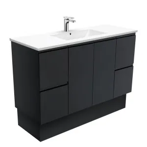 Dolce Fingerpull Satin Black 1200 Vanity On Kickboard by Fienza, a Vanities for sale on Style Sourcebook