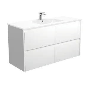 Dolce Amato 1200 Satin White Wall-Hung Vanity by Fienza, a Vanities for sale on Style Sourcebook