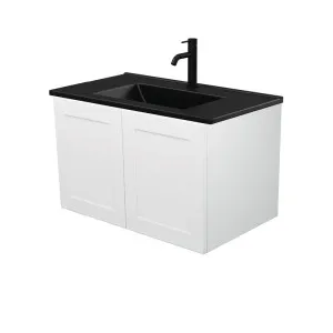 Dolce Matte Black Mila 750 Wall-Hung Vanity, Right Drawer by Fienza, a Vanities for sale on Style Sourcebook