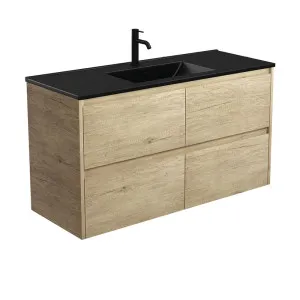 Dolce Matte Black Amato 1200 Scandi Oak Wall-Hung Vanity by Fienza, a Vanities for sale on Style Sourcebook