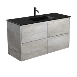 Dolce Matte Black Amato 1200 Industrial Wall-Hung Vanity by Fienza, a Vanities for sale on Style Sourcebook