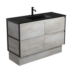 Dolce Matte Black Amato 1200 Industrial Vanity On Kick, Matte Black Frames by Fienza, a Vanities for sale on Style Sourcebook