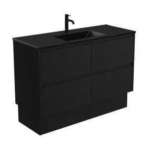 Dolce Matte Black Amato 1200 Satin Black Vanity On Kick by Fienza, a Vanities for sale on Style Sourcebook