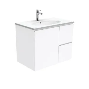 Rotondo Fingerpull Gloss White 750 Wall-Hung Vanity by Fienza, a Vanities for sale on Style Sourcebook