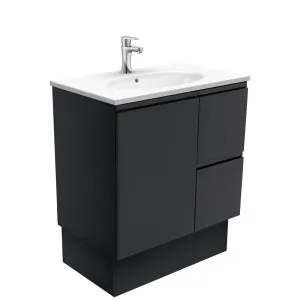 Rotondo Fingerpull Satin Black 750 Vanity On Kickboard by Fienza, a Vanities for sale on Style Sourcebook