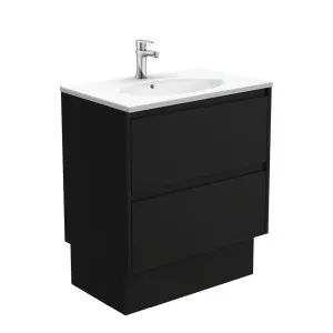 Rotondo Amato 750 Satin Black Vanity On Kick by Fienza, a Vanities for sale on Style Sourcebook