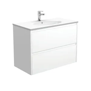 Rotondo Amato 900 Satin White Wall-Hung Vanity by Fienza, a Vanities for sale on Style Sourcebook