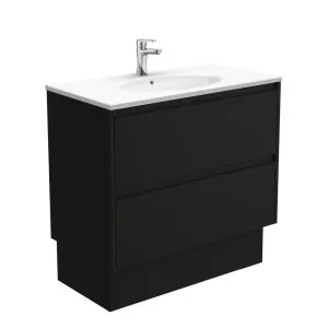 Rotondo Amato 900 Satin Black Vanity On Kick by Fienza, a Vanities for sale on Style Sourcebook