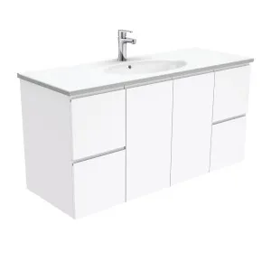 Rotondo Fingerpull Gloss White 1200 Wall-Hung Vanity by Fienza, a Vanities for sale on Style Sourcebook