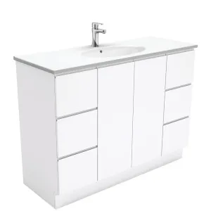 Rotondo Fingerpull Gloss White 1200 Vanity On Kickboard by Fienza, a Vanities for sale on Style Sourcebook