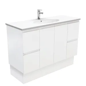 Rotondo Fingerpull Satin White 1200 Vanity On Kickboard by Fienza, a Vanities for sale on Style Sourcebook