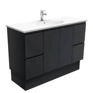 Rotondo Fingerpull Satin Black 1200 Vanity On Kickboard by Fienza, a Vanities for sale on Style Sourcebook