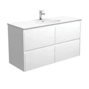 Rotondo Amato 1200 Satin White Wall-Hung Vanity by Fienza, a Vanities for sale on Style Sourcebook