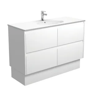 Rotondo Amato 1200 Satin White Vanity On Kick by Fienza, a Vanities for sale on Style Sourcebook