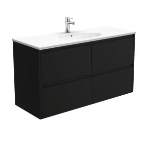 Rotondo Amato 1200 Satin Black Wall-Hung Vanity by Fienza, a Vanities for sale on Style Sourcebook