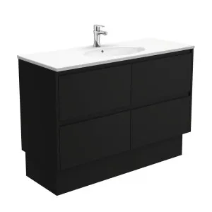 Rotondo Amato 1200 Satin Black Vanity On Kick by Fienza, a Vanities for sale on Style Sourcebook