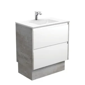 Vanessa Amato 750 Satin White Vanity On Kick, Industrial Panels by Fienza, a Vanities for sale on Style Sourcebook