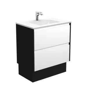 Vanessa Amato 750 Satin White Vanity On Kick, Satin Black Panels by Fienza, a Vanities for sale on Style Sourcebook