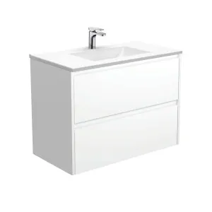 Vanessa Amato 900 Satin White Wall-Hung Vanity by Fienza, a Vanities for sale on Style Sourcebook