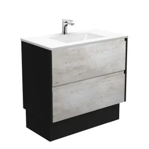 Vanessa Amato 900 Industrial Vanity On Kick, Satin Black Panels by Fienza, a Vanities for sale on Style Sourcebook