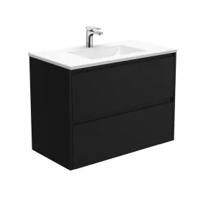 Vanessa Amato 900 Satin Black Wall-Hung Vanity by Fienza, a Vanities for sale on Style Sourcebook