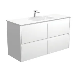 Vanessa Amato 1200 Satin White Wall-Hung Vanity by Fienza, a Vanities for sale on Style Sourcebook