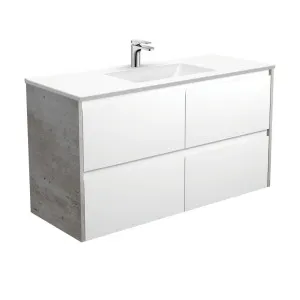 Vanessa Amato 1200 Satin White Wall-Hung Vanity, Industrial Panels by Fienza, a Vanities for sale on Style Sourcebook