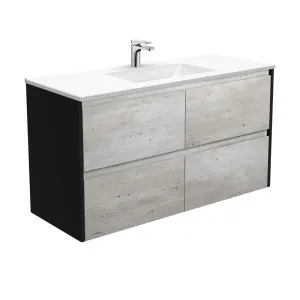 Vanessa Amato 1200 Industrial Wall-Hung Vanity, Satin Black Panels by Fienza, a Vanities for sale on Style Sourcebook